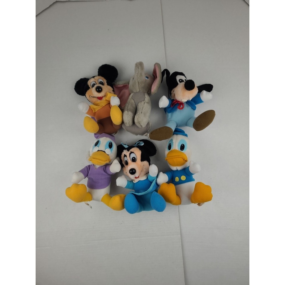 VTG 1984 Disney Mickey's Christmas Carol Plush Set of 5 Hardee's‎ Complete DUMBO